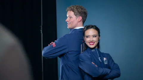 Glitter & Gold: Ice Dancing, season 1, episode 1 — a still from the episode
